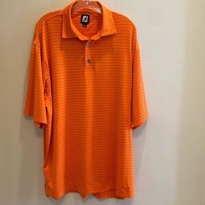 FootJoy Polo Shirt Orange Gray Stripe L/XL